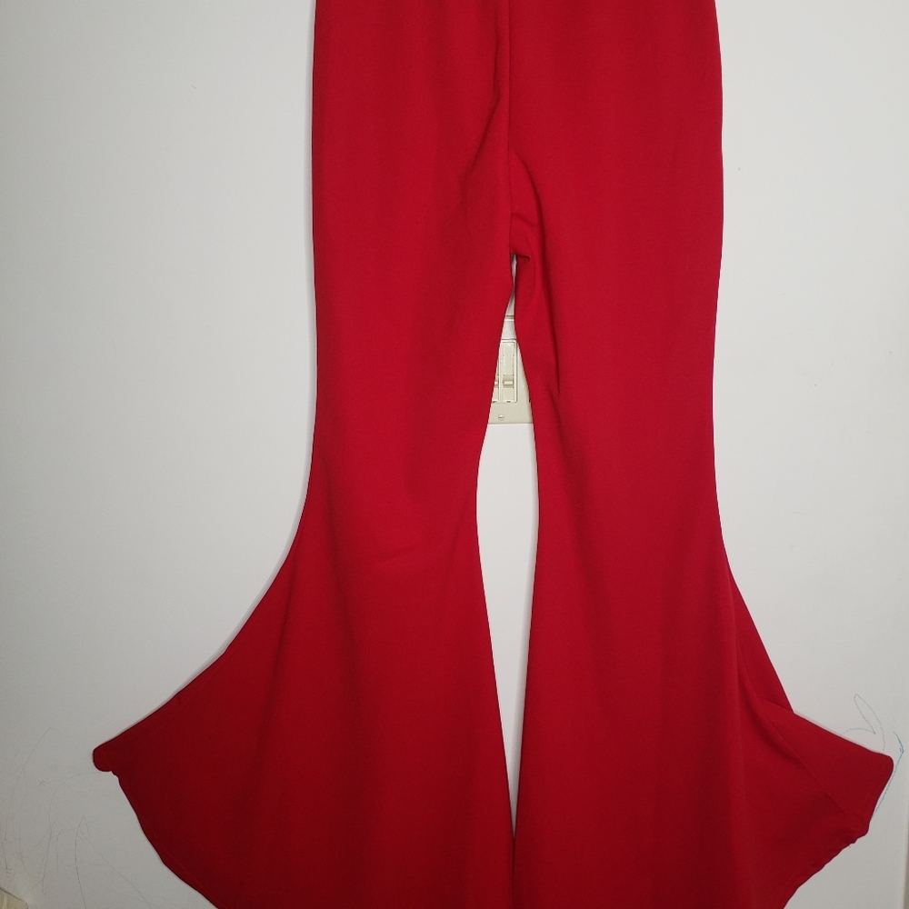 Red Flared Pants - Picture 6 of 13